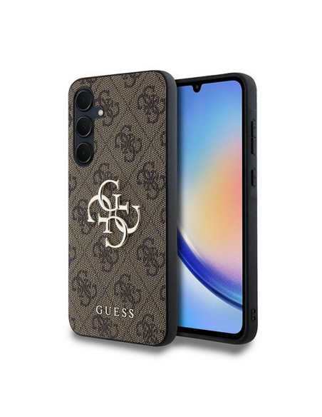 Coque GUESS pour SAMSUNG A35 GUHCSA354GMGBR (PU Big 4G Metal Logo) marron