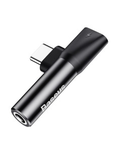 BASEUS Adaptateur 2-en-1 Type C (mâle) vers Jack 3.5mm (femelle) + Type C (femelle) CATL41-01 noir