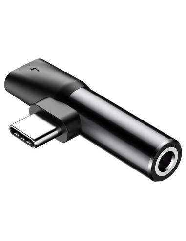 BASEUS Adaptateur 2-en-1 Type C (mâle) vers Jack 3.5mm (femelle) + Type C (femelle) CATL41-01 noir