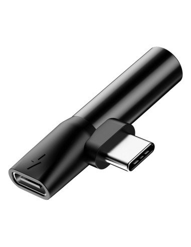 BASEUS Adaptateur 2-en-1 Type C (mâle) vers Jack 3.5mm (femelle) + Type C (femelle) CATL41-01 noir