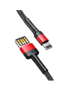 Câble BASEUS Cafule compatible avec for iPhone 2,4A 1 metre rouge-noir 2