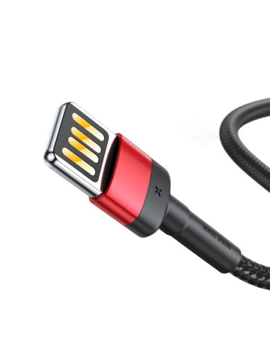 Câble BASEUS Cafule compatible avec for iPhone 2,4A 1 metre rouge-noir