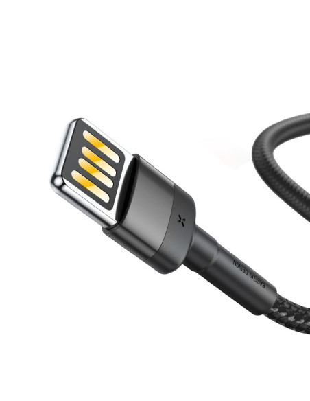 Câble BASEUS Cafule compatible avec for iPhone 2,4A 1 metre gris-noir