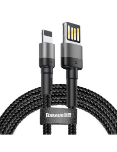 Câble BASEUS Cafule compatible avec for iPhone 1,5A 2 metres gris-noir