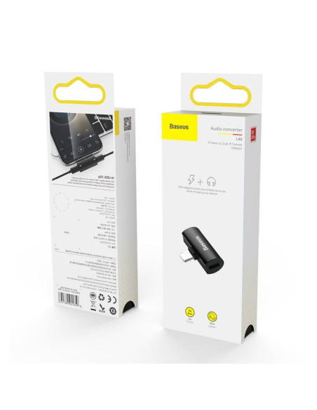 BASEUS adaptateur audio/HF d"for iPhonefor iPhone Lightning 8-pin vers 2x for iPhone Lightning 8-pin NOIR CAL46-01
