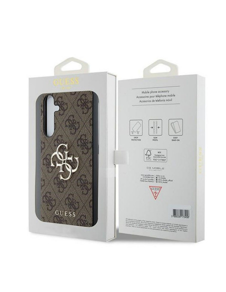 Coque GUESS pour SAMSUNG A35 GUHCSA354GMGBR (PU Big 4G Metal Logo) marron
