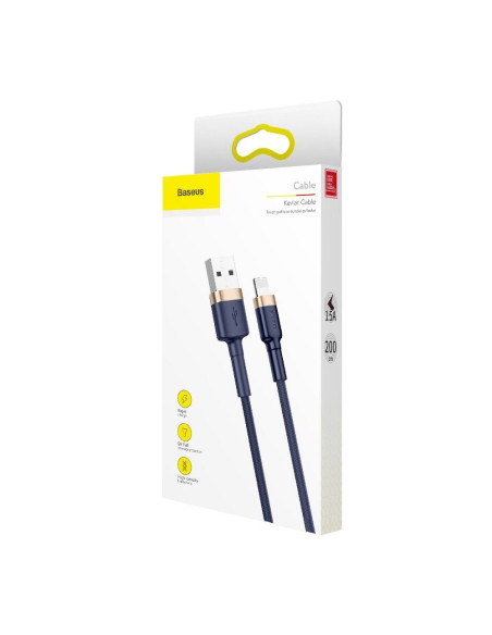 Câble USB BASEUS Cafule Lightning 1.5A 2 metres doré CALKLF-CV3