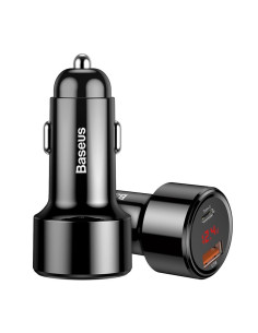 BASEUS Chargeur voiture MAGIC SERIES avec écran LCD USB + USB QC 45W noir CCMLC20C-03