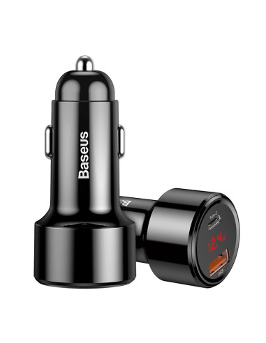 BASEUS Chargeur voiture MAGIC SERIES avec écran LCD USB + USB QC 45W noir CCMLC20C-03