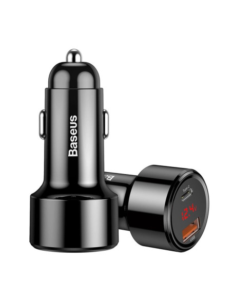 BASEUS Chargeur voiture MAGIC SERIES avec écran LCD USB + USB QC 45W noir CCMLC20C-03