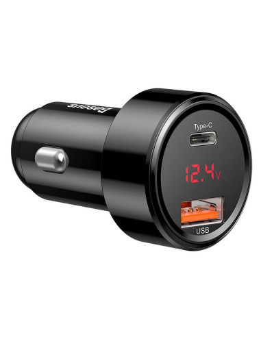 BASEUS Chargeur voiture MAGIC SERIES avec écran LCD USB + USB QC 45W noir CCMLC20C-03
