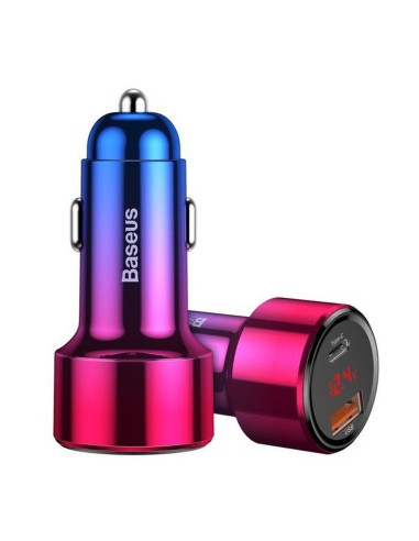 BASEUS Chargeur voiture MAGIC SERIES avec écran LCD Type C + Power Delivery + QC 45W rouge CCMLC20C-09