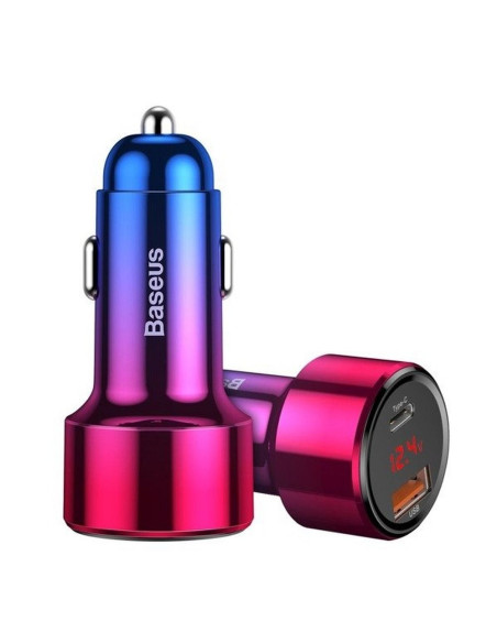 BASEUS Chargeur voiture MAGIC SERIES avec écran LCD Type C + Power Delivery + QC 45W rouge CCMLC20C-09