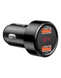 Chargeur de voiture BASEUS 2 x USB A avec écran PD QC4.0 5A 45W CCMLC20A-01/BS-C20A noir 2