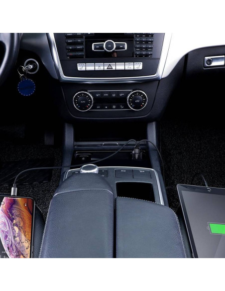 Chargeur de voiture BASEUS 2 x USB A avec écran PD QC4.0 5A 45W CCMLC20A-01/BS-C20A noir