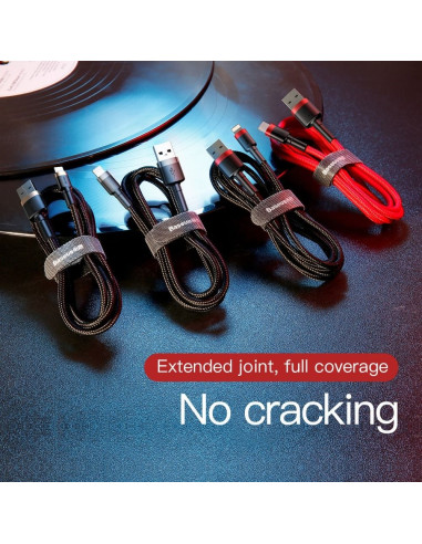 BASEUS câble USB Cafule pour iPhone Lightning 8-pin 2A 3 metres noir et or CALKLF-RV1