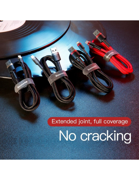 BASEUS câble USB Cafule pour iPhone Lightning 8-pin 2A 3 metres noir et or CALKLF-RV1