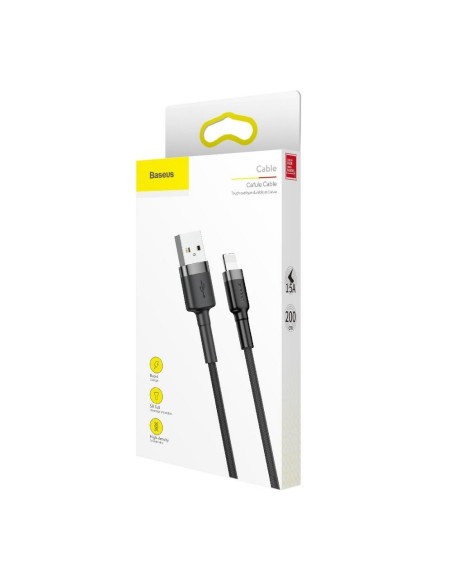 BASEUS câble USB Cafule pour iPhone Lightning 8-pin 2A 3 metres noir et or CALKLF-RV1