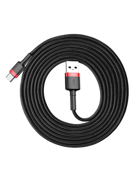 BASEUS Câble USB Cafule Type C 2A 3 metres ROUGE-NOIR CATKLF-U91