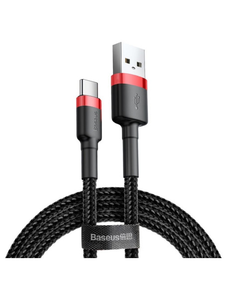 BASEUS Câble USB Cafule Type C 2A 3 metres ROUGE-NOIR CATKLF-U91