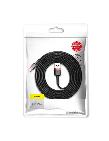 BASEUS Câble USB Cafule Type C 2A 3 metres ROUGE-NOIR CATKLF-U91