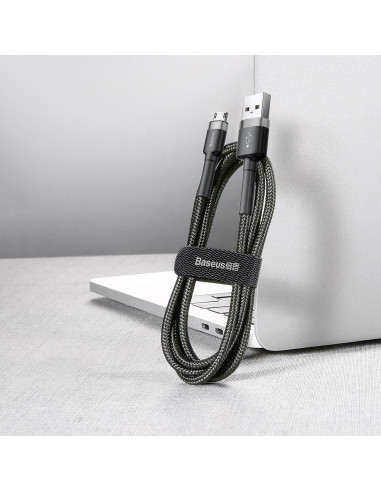 Câble BASEUS USB Cafule Micro 2.4A 3 metres gris-noir CAMKLF-HG1