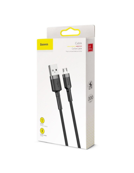 Câble BASEUS USB Cafule Micro 2.4A 3 metres gris-noir CAMKLF-HG1