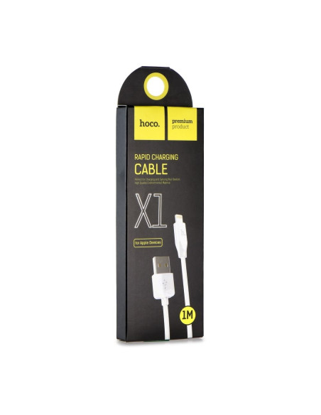 HOCO câble pour la transmission des données speed for iPhone Lightning 8-pin blanc (X1)