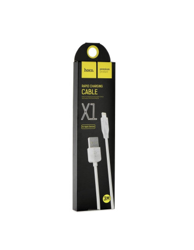 HOCO câble pour la transmission des données speed for iPhone Lightning 8-pin BLANC (3m (X1)