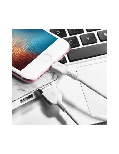 HOCO câble va avec for iPhone Lightning 8-pin X13 EASY 1 m blanc