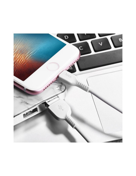 HOCO câble va avec for iPhone Lightning 8-pin X13 EASY 1 m blanc