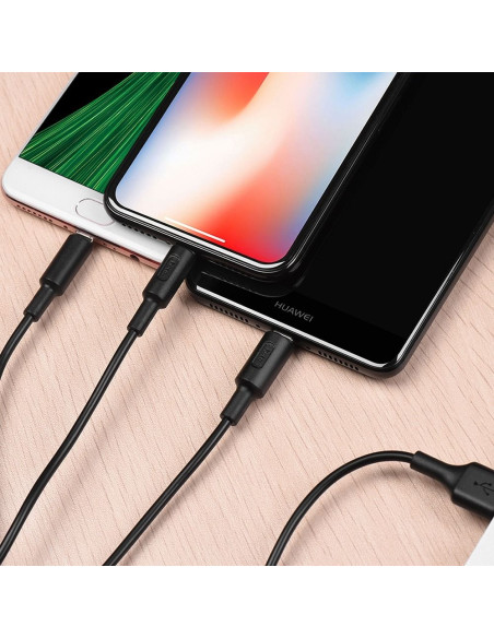 HOCO cable USB cable Soarer 3en1 ( iPhone Lightning 8-pin+Micro+Type C) X25 1m noir