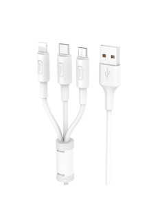 HOCO cable USB cable Soarer 3en1 ( iPhone Lightning 8-pin+Micro+Type C) X25 1m noir