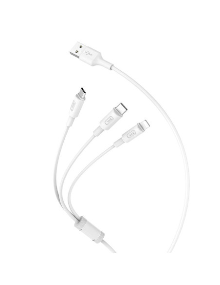 HOCO cable USB cable Soarer 3en1 ( iPhone Lightning 8-pin+Micro+Type C) X25 1m noir