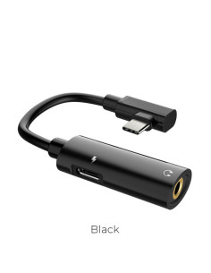 HOCO adaptateur HF/chargement - Typ C 2in1 (LS19) NOIR