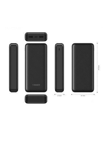 Banque d'énergie VEGER 20 000 mAh 2A A20 (W2015) noir EOL