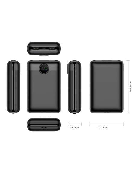 VEGER powerbank 20 000 mAh PD QC3.0 2A 22.5W S20 (W2053) noir