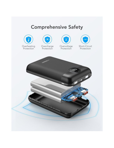 VEGER powerbank 20 000 mAh PD QC3.0 2A 22.5W S20 (W2053) noir