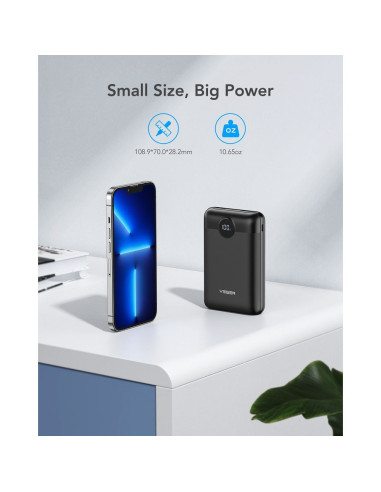 VEGER powerbank 20 000 mAh PD QC3.0 2A 22.5W S20 (W2053) noir