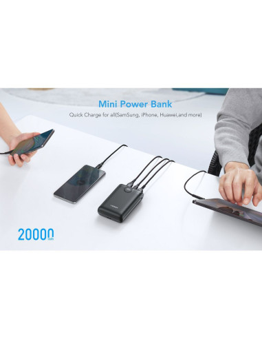 VEGER powerbank 20 000 mAh PD QC3.0 2A 22.5W S20 (W2053) noir