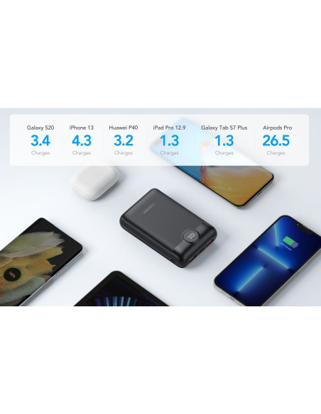 VEGER powerbank 20 000 mAh PD QC3.0 2A 22.5W S20 (W2053) noir