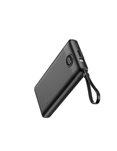 Banque d'énergie VEGER 10 000 mAh avec câbles Micro USB / Type C / Lightning C10 intégrés (W1116) noir