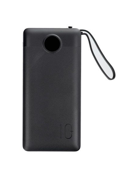 Banque d'énergie VEGER 10 000 mAh avec câbles Micro USB / Type C / Lightning C10 intégrés (W1116) noir