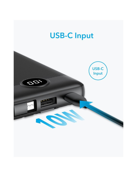Banque d'énergie VEGER 10 000 mAh avec câbles Micro USB / Type C / Lightning C10 intégrés (W1116) noir