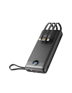 Banque d'énergie VEGER 20 000 mAh avec câbles Micro USB / Type C / Lightning C20 intégrés (W2047) noir