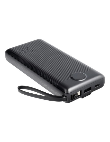Banque d'énergie VEGER 20 000 mAh avec câbles Micro USB / Type C / Lightning C20 intégrés (W2047) noir
