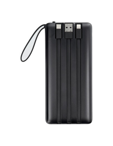 Banque d'énergie VEGER 20 000 mAh avec câbles Micro USB / Type C / Lightning C20 intégrés (W2047) noir