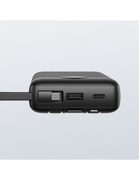 Banque d'énergie VEGER 20 000 mAh avec câbles Micro USB / Type C / Lightning C20 intégrés (W2047) noir