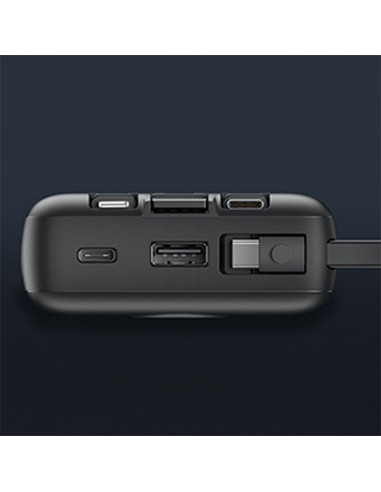 Banque d'énergie VEGER 20 000 mAh avec câbles Micro USB / Type C / Lightning C20 intégrés (W2047) noir