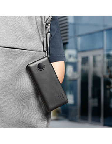 Banque d'énergie VEGER 20 000 mAh avec câbles Micro USB / Type C / Lightning C20 intégrés (W2047) noir